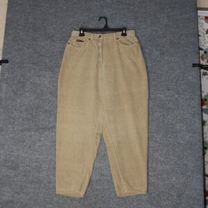 Vintage Route 66 Corduroy Pants Womens 14 Tan High Waisted Tapered Mom Jeans